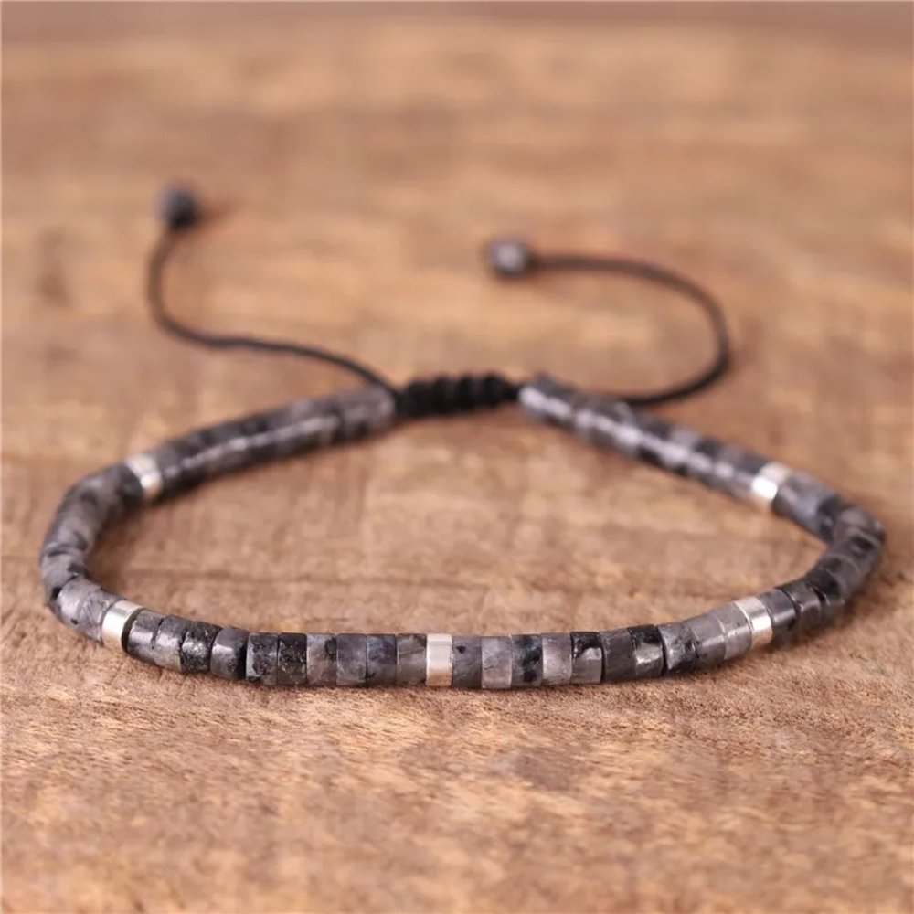 Black Labradorite 4mm Beads Healing Chakra Protection Luck Women Men Bracelet
